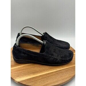Gabor Soft Leather Moccasin Black Shimmery Women's Size 8 US/UK 5.5/EU 38.5